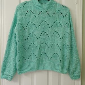 Gorgeous mint coloured reclaimed vintage mock turtleneck sweater a+ condition